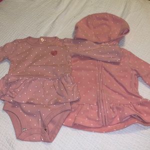 Pink Polka Dot Top Set